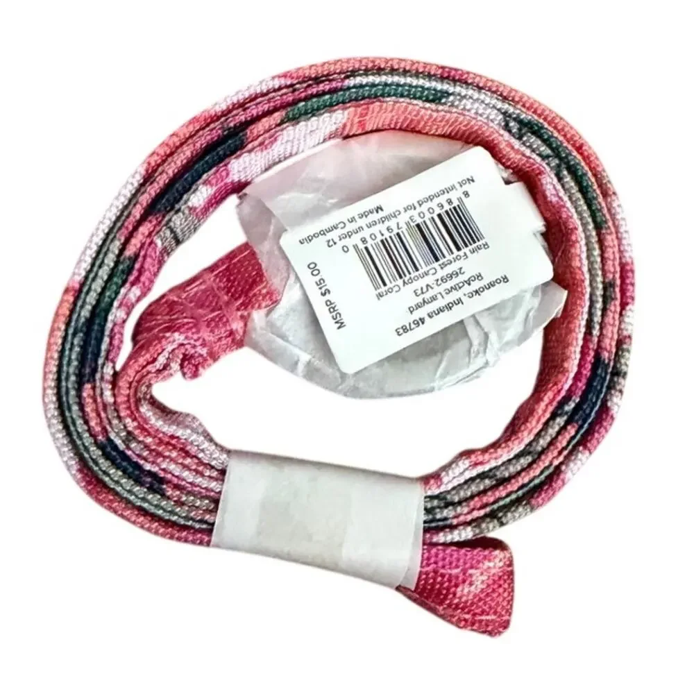 Vera Bradley Recycled Lanyard Pink Floral Neck Strap ID Badge Holder NWT